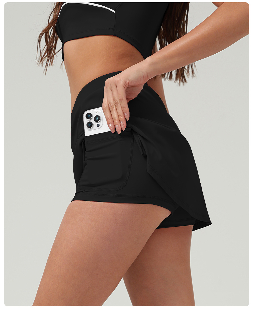 Tennis Wear Women's Solid Color Sports Skirt FGB2513