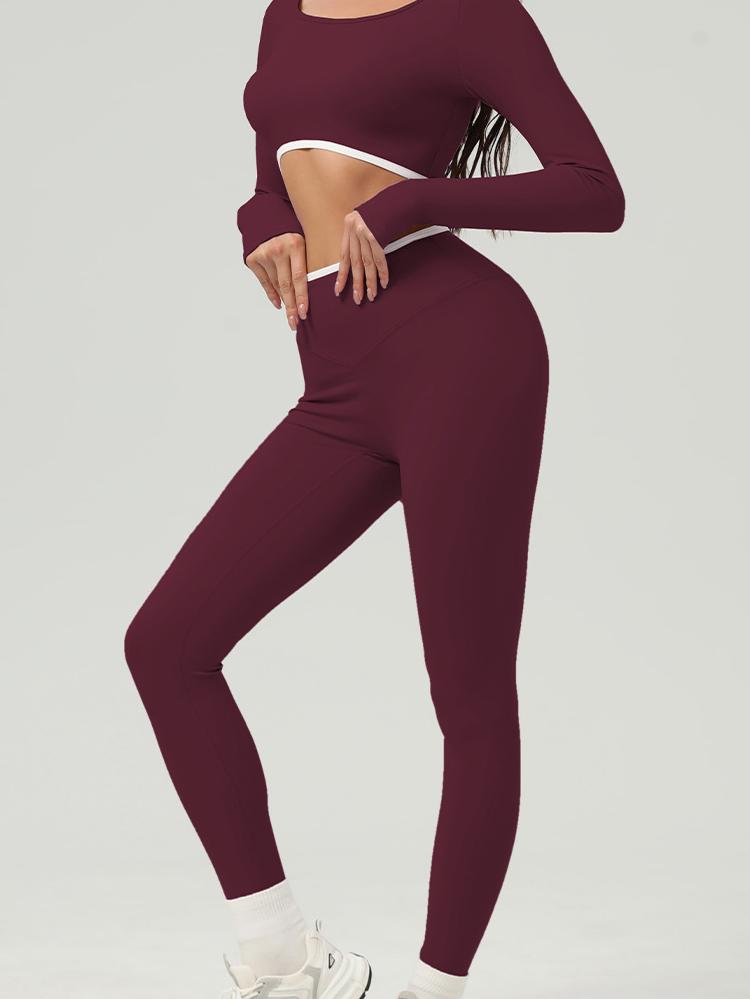Women's Two Piece Yoga Top And Legging Workout Set FGBSM2511
