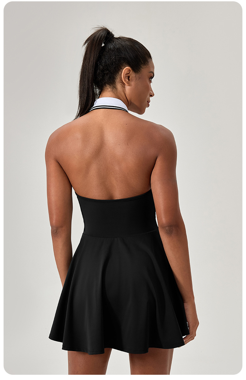 Women's Quick Dry Halter Neck Yoga Tennis Dress  FGB52174