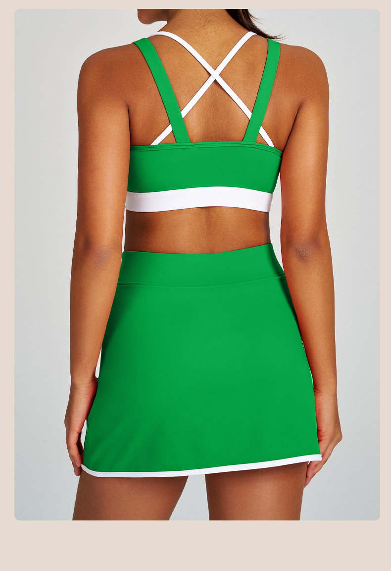 Women's Yoga Sports Bra And 2 in 1 Skirts Tennis Set FGBB4039 K4627