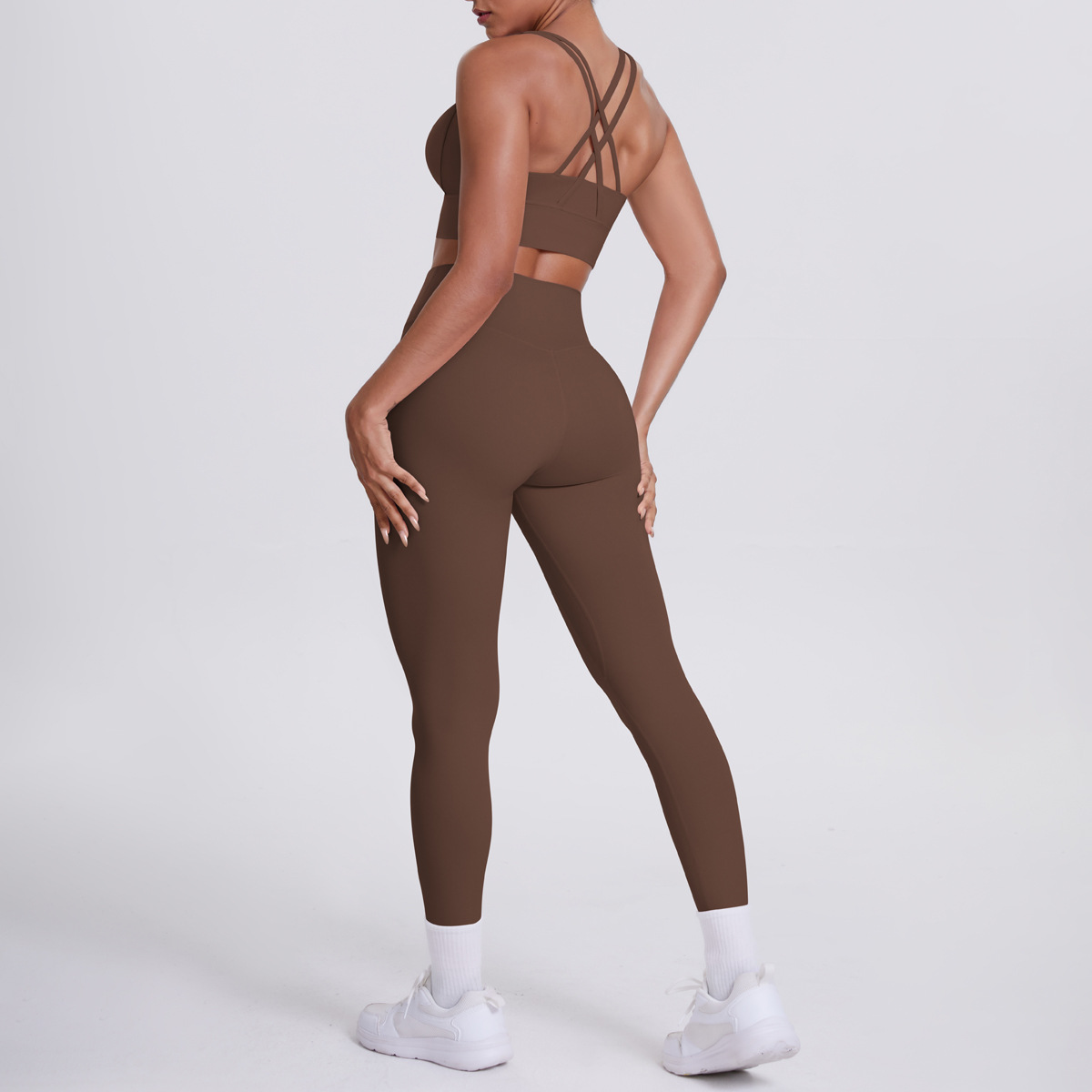 Cross Back Bra Yoga Leggings Gym Activewear 2 Piece Yoga Set FGB7113 7100