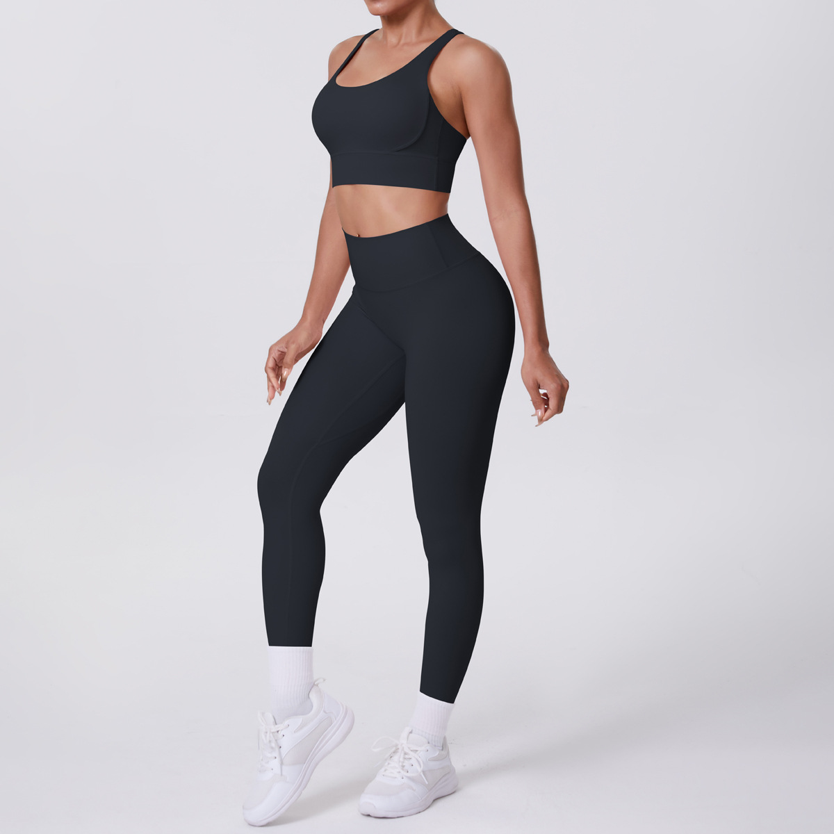 Cross Back Bra Yoga Leggings Gym Activewear 2 Piece Yoga Set FGB7113 7100