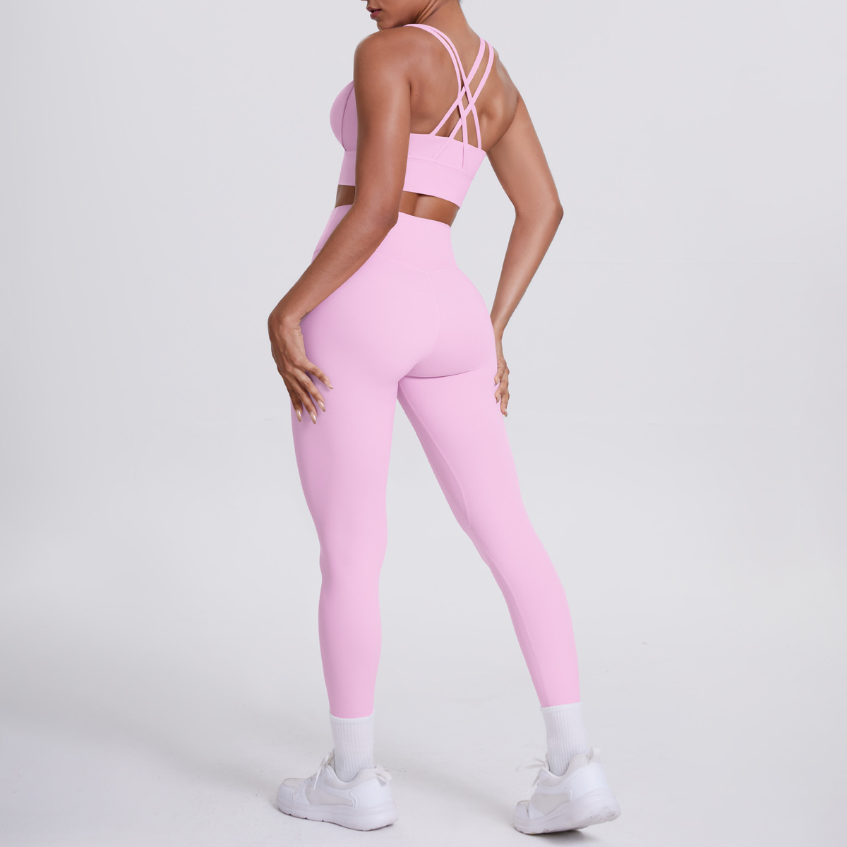 Cross Back Bra Yoga Leggings Gym Activewear 2 Piece Yoga Set FGB7113 7100