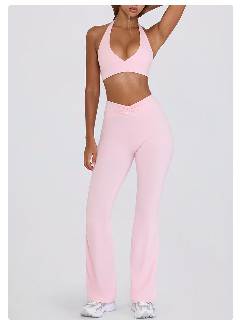 Women Halter Neck Sport Wear Gym Fitness Workout 2Piece Set FGBB6505 K6506