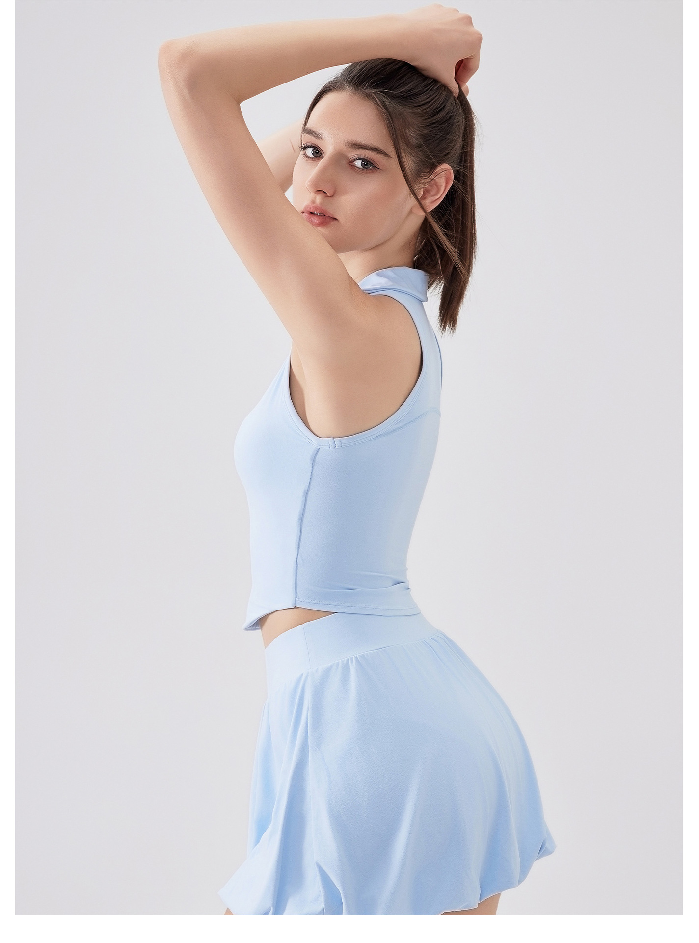 Polo Neck Singlet Fitness Women Sport Singlet FGBWX5501