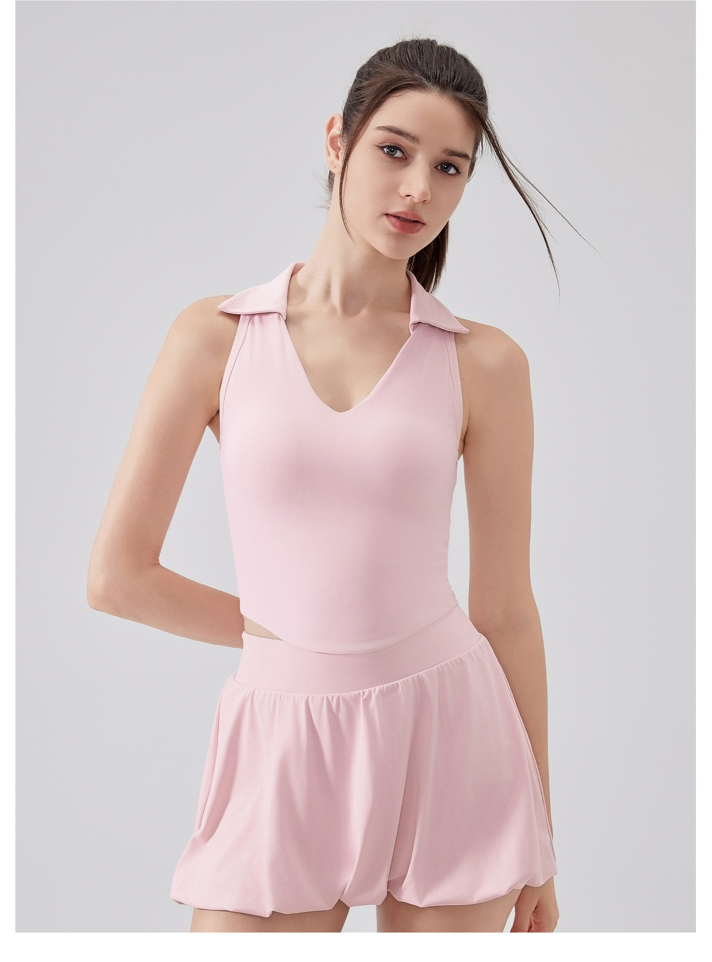 Polo Neck Singlet Fitness Women Sport Singlet FGBWX5501