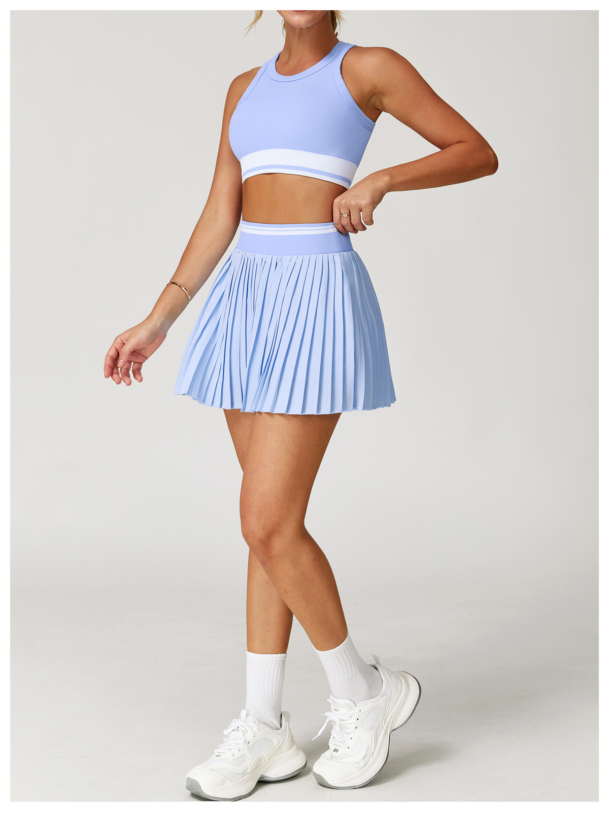 Woman Sportswear Yoga Sets With Pocket Gym 2 Piece Tennis Set FGBTZ5062
