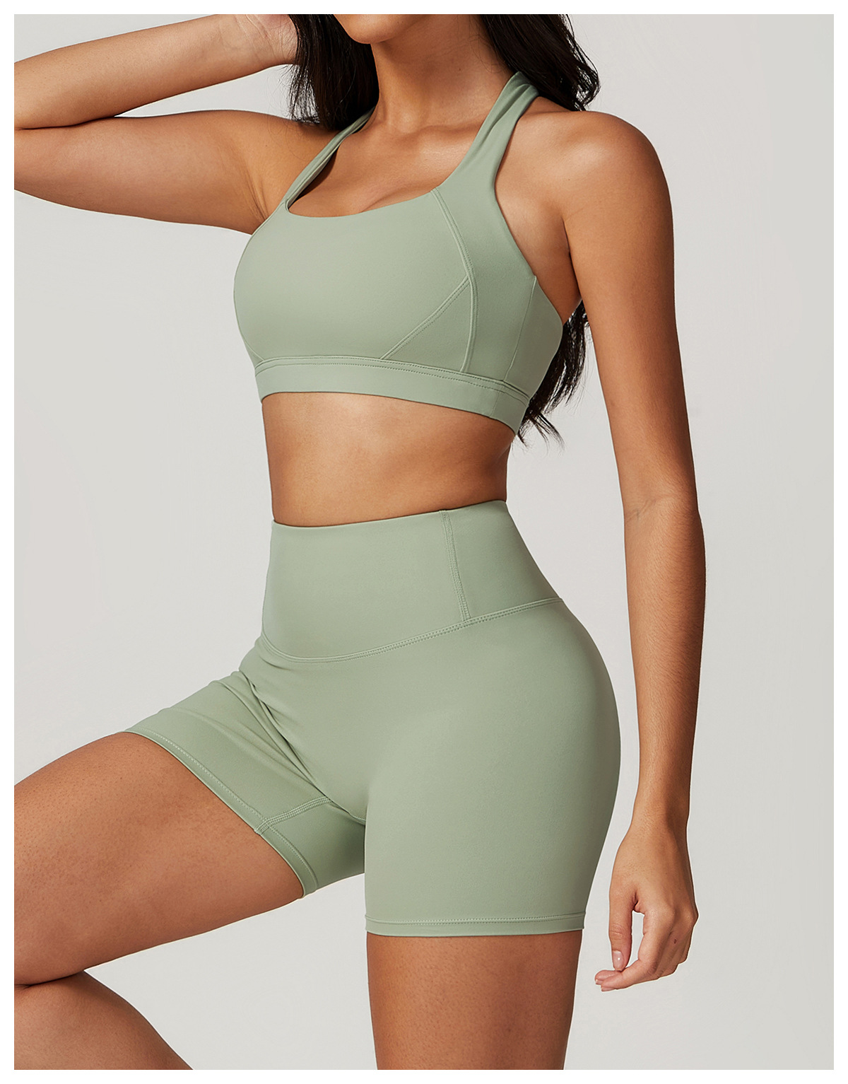 Women Fitness Yoga Leggings Cross Back Bra Yoga Set FGBTZ8047-1 TZ8047-2