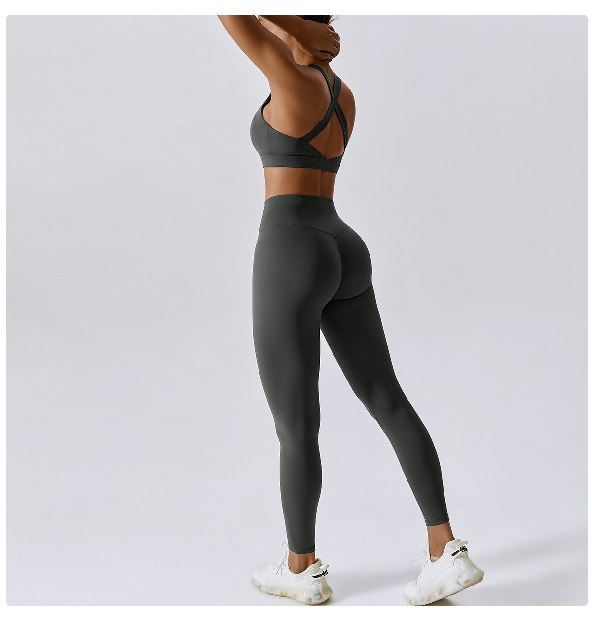 Women Fitness Yoga Leggings Cross Back Bra Yoga Set FGBTZ8047-1 TZ8047-2