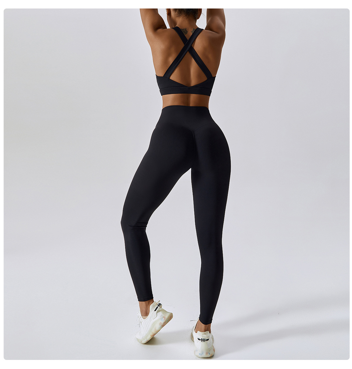 Women Fitness Yoga Leggings Cross Back Bra Yoga Set FGBTZ8047-1 TZ8047-2
