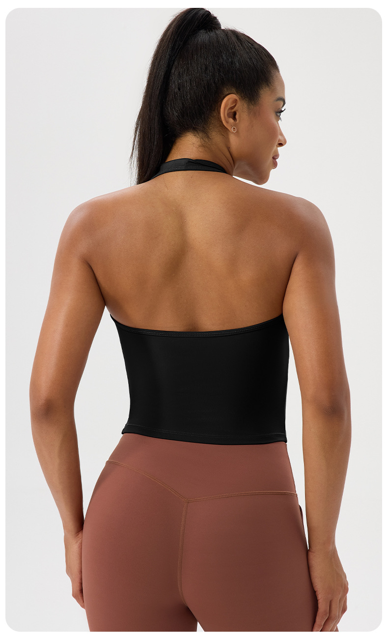 Breathable Fitness Wear Solid Color V-neck Running Sports Bra FGB52178