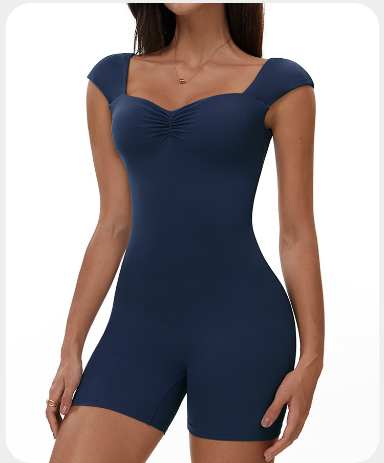 Workout Fitness One Piece Shorts for Women Ladies Jumpsuit FGBELT3105