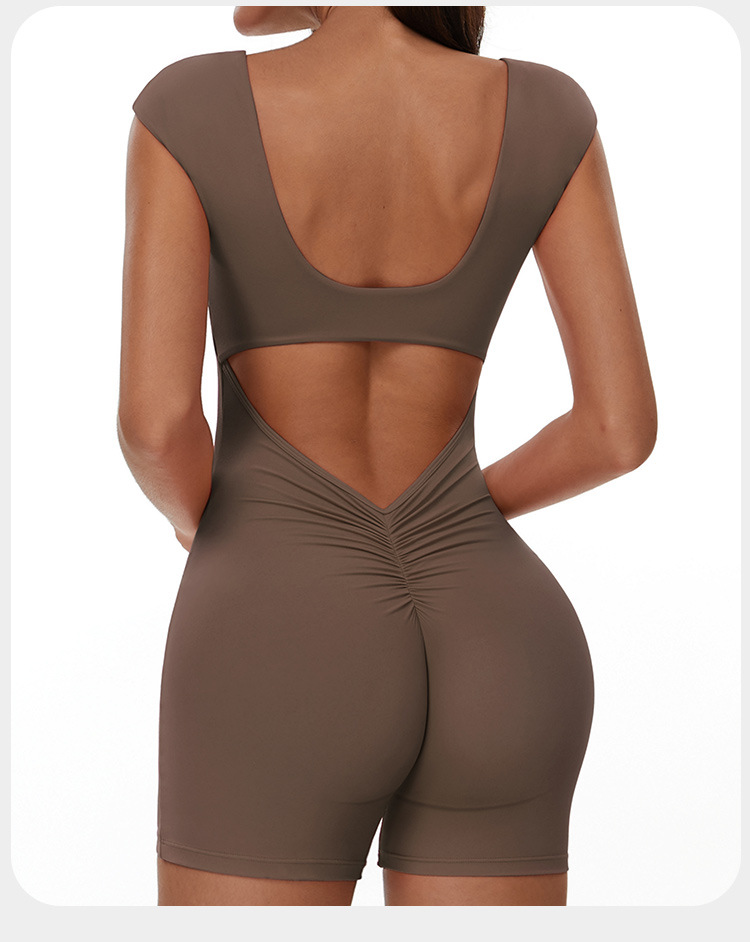 Workout Fitness One Piece Shorts for Women Ladies Jumpsuit FGBELT3105