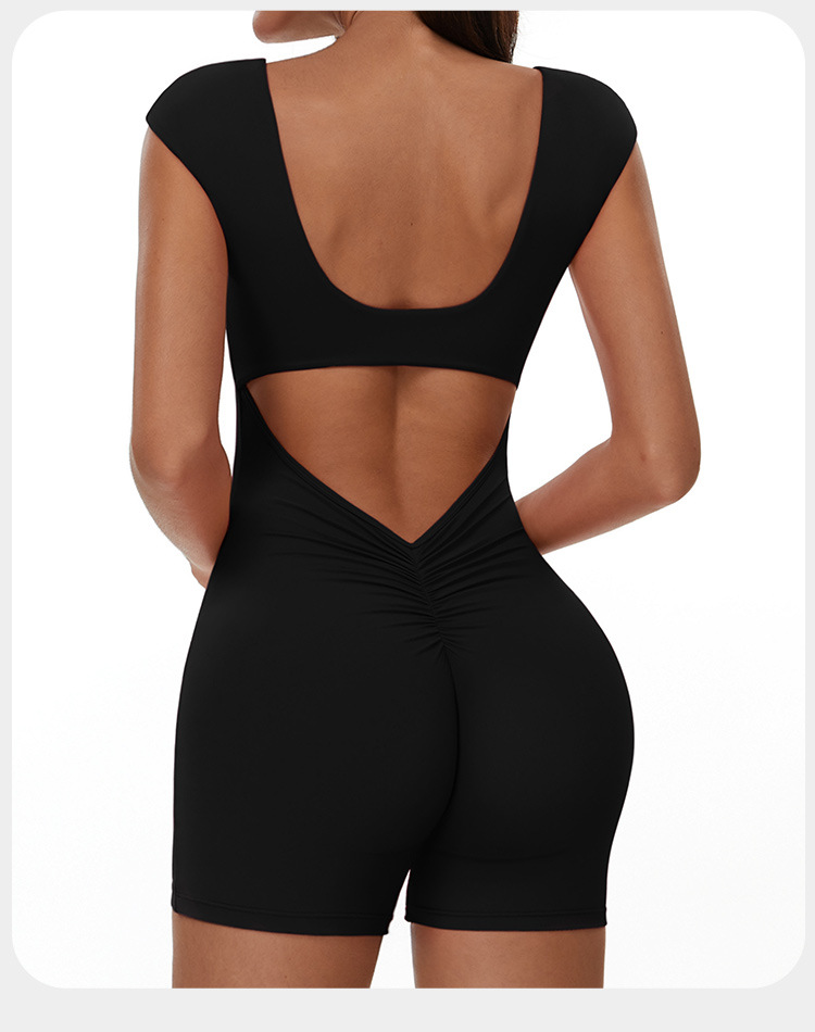 Workout Fitness One Piece Shorts for Women Ladies Jumpsuit FGBELT3105