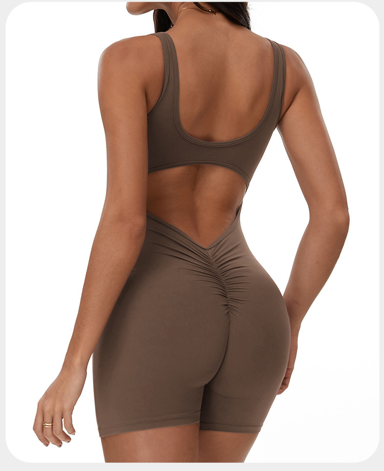 One Piece Yoga Jumpsuit Backless Shorts Sexy Jumpsuits FGBELT3108