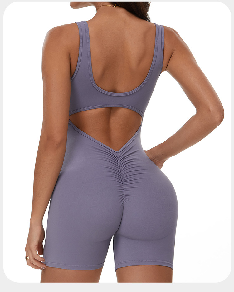 One Piece Yoga Jumpsuit Backless Shorts Sexy Jumpsuits FGBELT3108