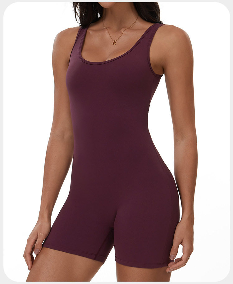 One Piece Yoga Jumpsuit Backless Shorts Sexy Jumpsuits FGBELT3108