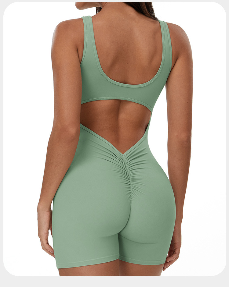 One Piece Yoga Jumpsuit Backless Shorts Sexy Jumpsuits FGBELT3108