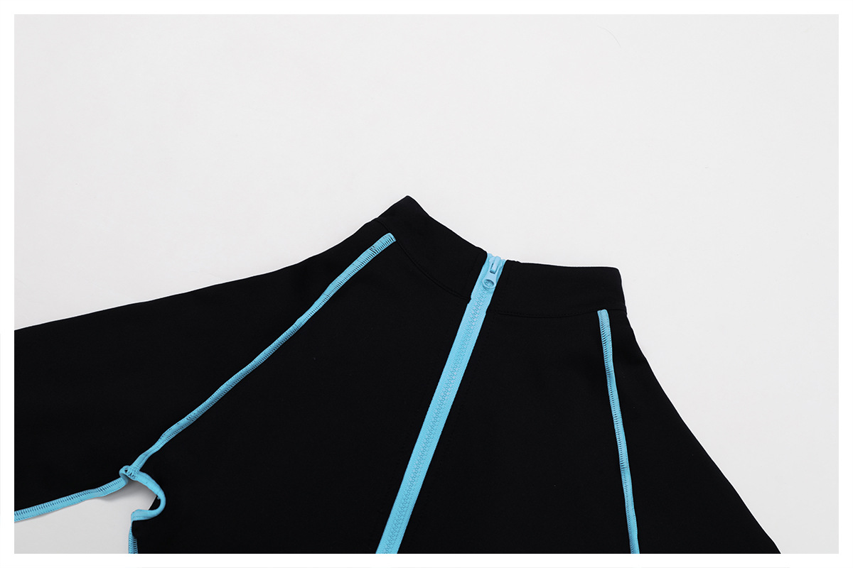 One Piece Long Sleeve Front Zipper Yoga Jumpsuit FGBELT9317