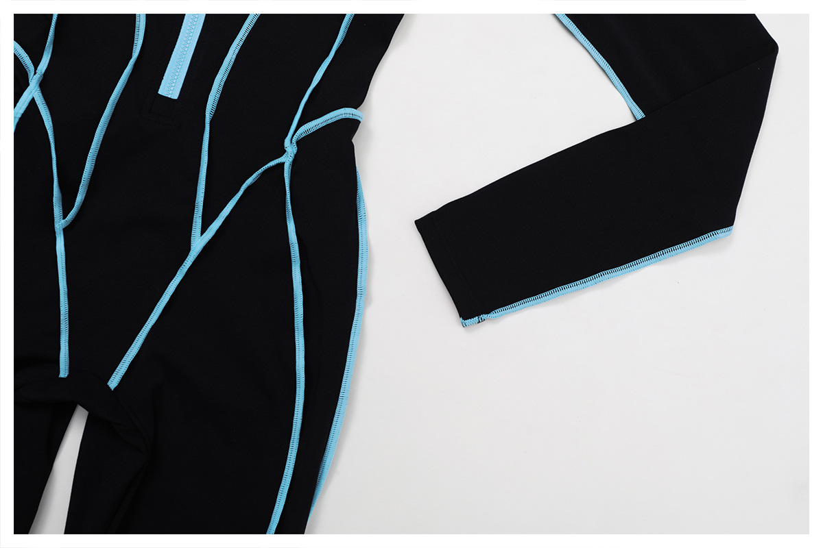 One Piece Long Sleeve Front Zipper Yoga Jumpsuit FGBELT9317