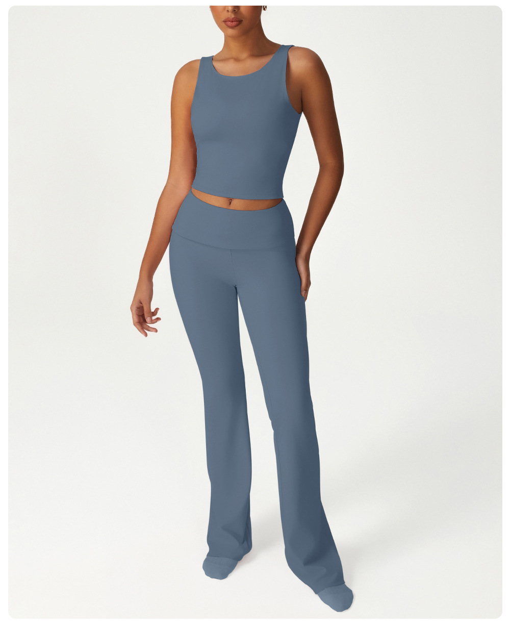 Women High Waist Slim Fit Yoga Bell-bottom Pants FGBSM2533