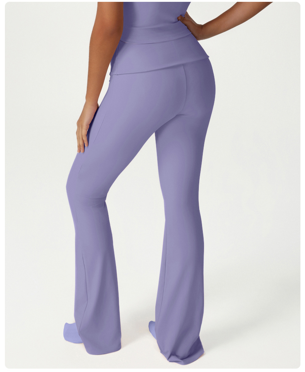 Women High Waist Slim Fit Yoga Bell-bottom Pants FGBSM2533