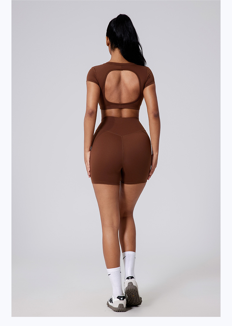 New High Sexy Quality Yoga Short Sleeve Crop Top FGBYDX3138