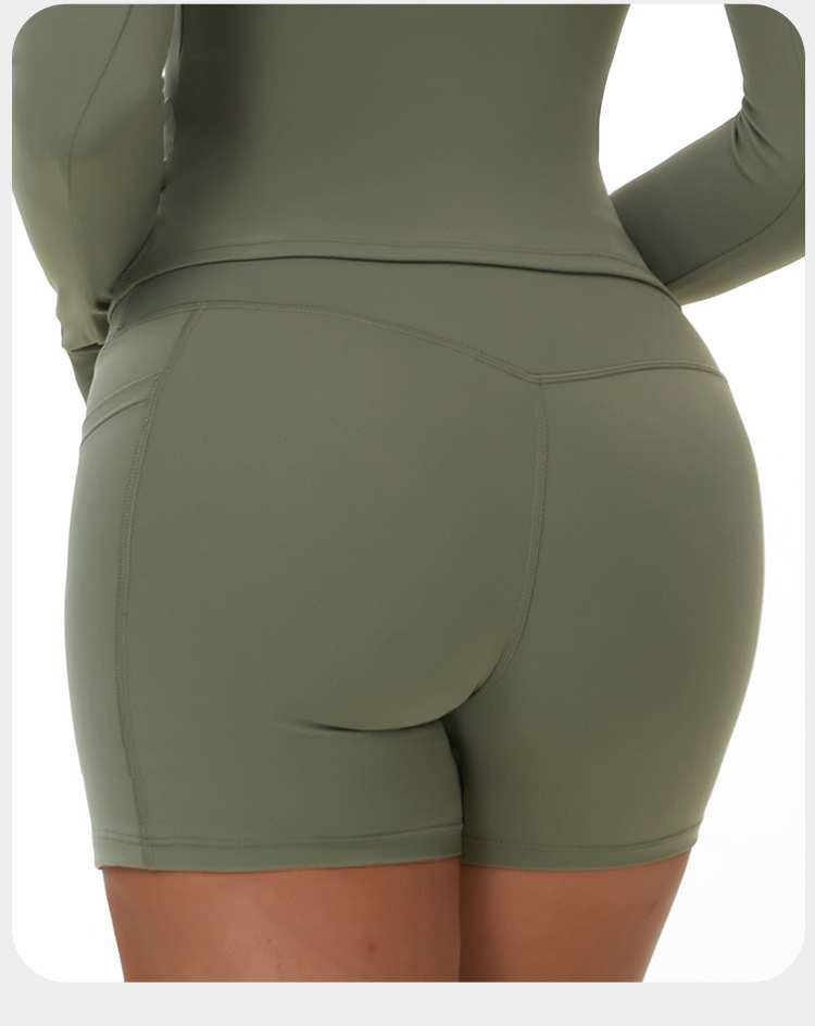 Gym Fitness Workout Running Sports Yoga Shorts With Pockets FGBEDK3101