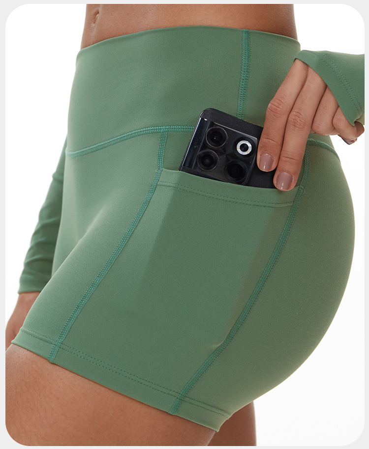 Gym Fitness Workout Running Sports Yoga Shorts With Pockets FGBEDK3101