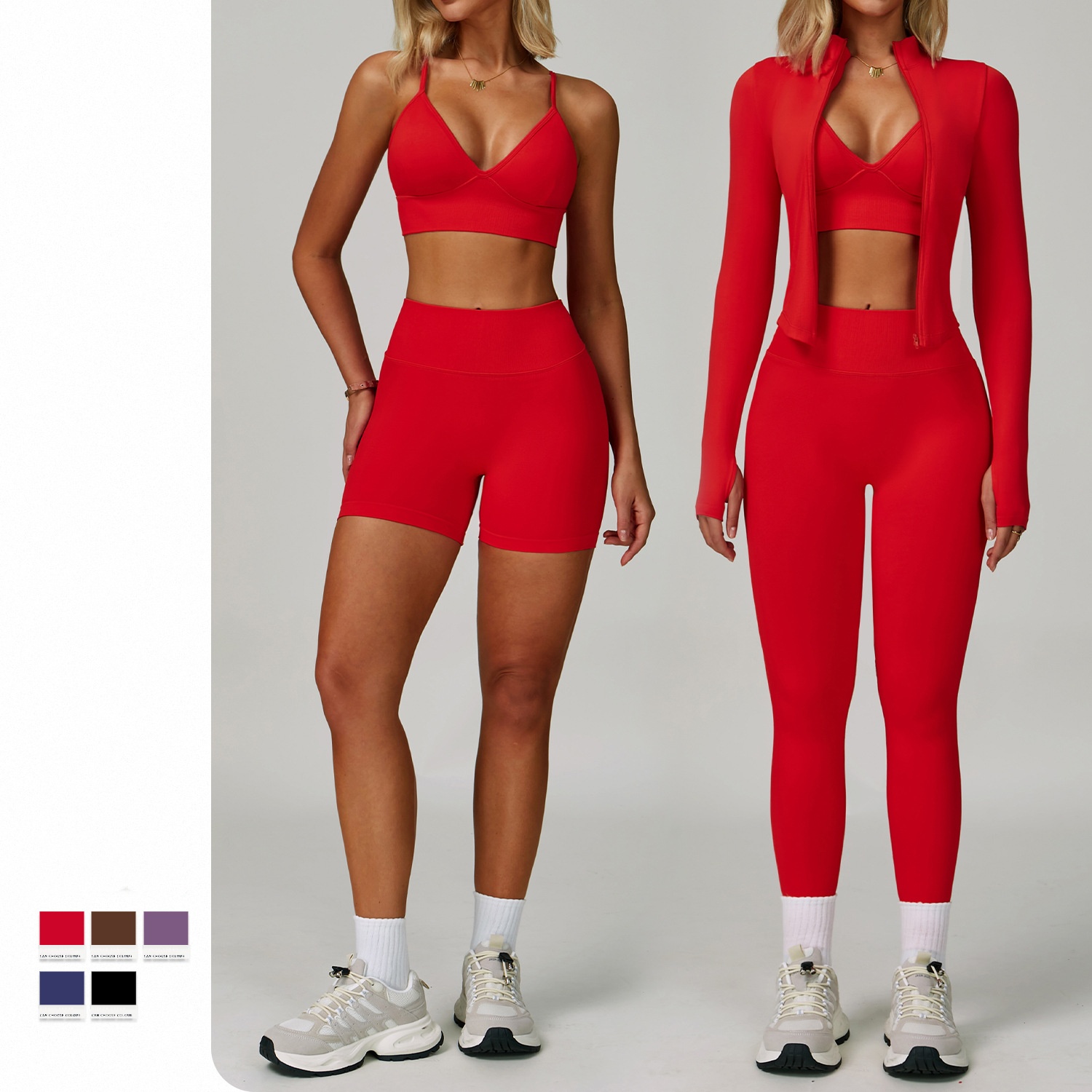 NEW ARRIVAL: Seamless 4-Piece Yoga Set | Product code:FGBTZ7790
