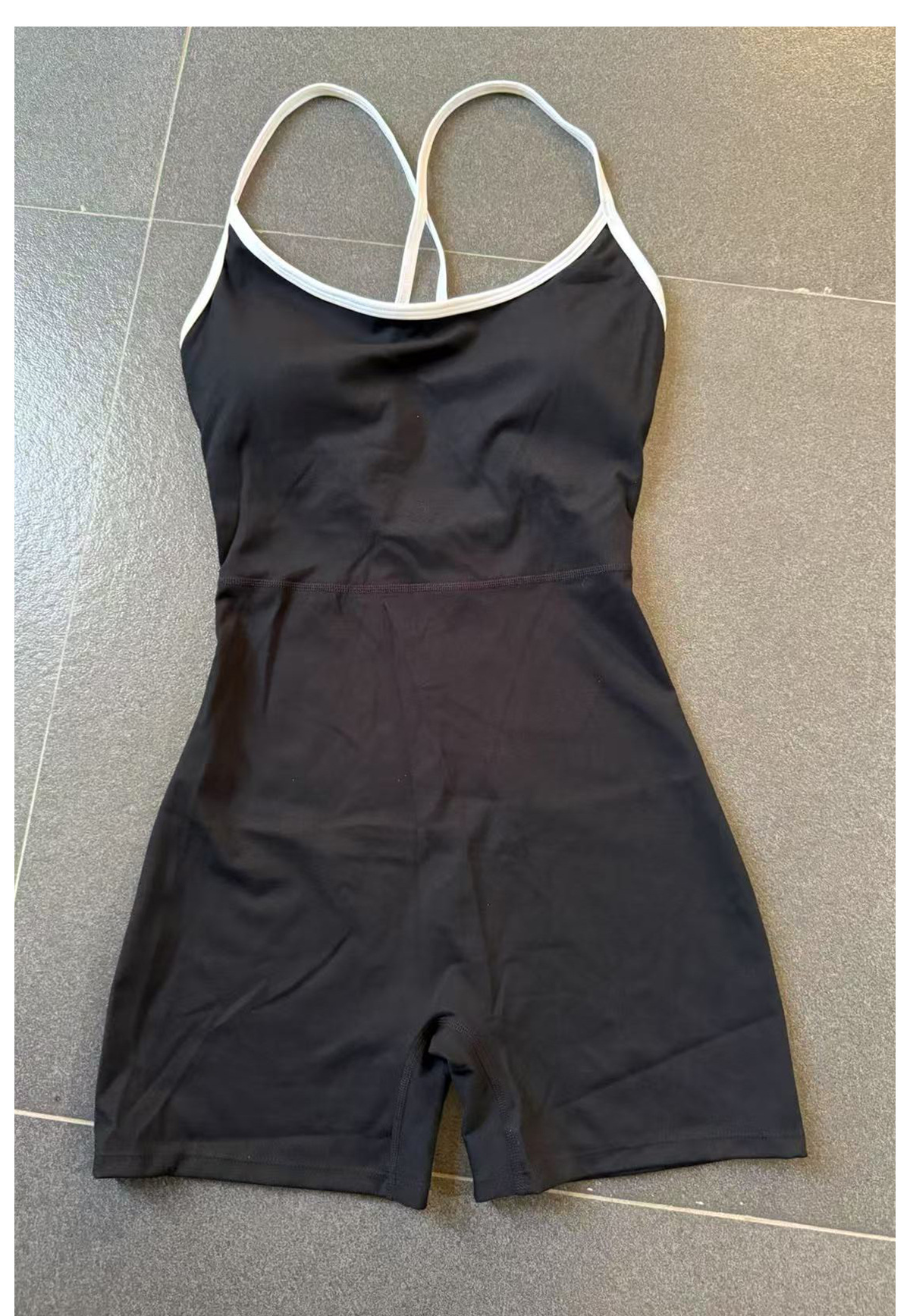 Women's Athletic Cross Back Rompers Workout Jumpsuits FGB1091