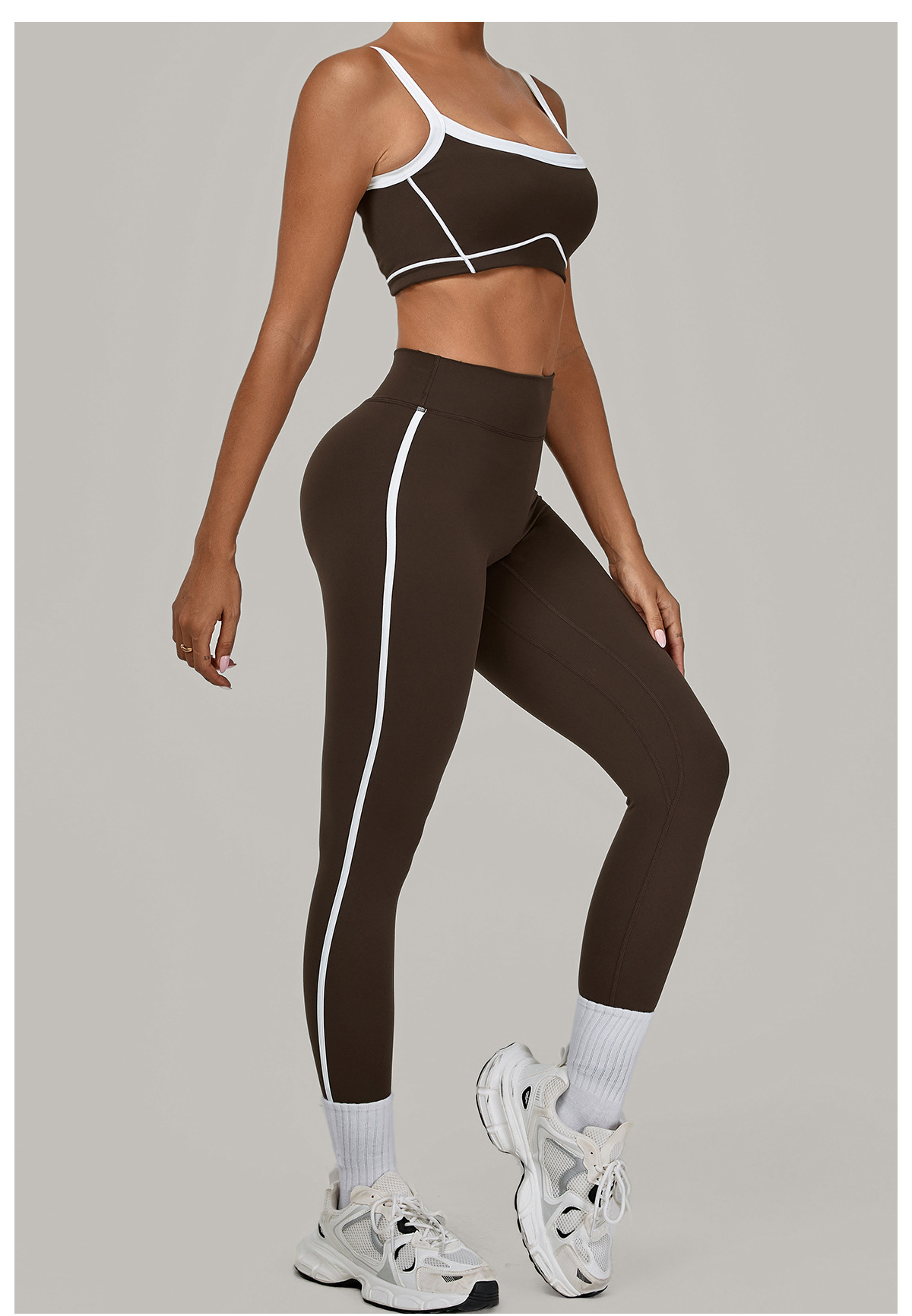 Custom Logo Activewear Bra High Waist Pants Yoga Gym 2 PCs Sets FGB1194 4601
