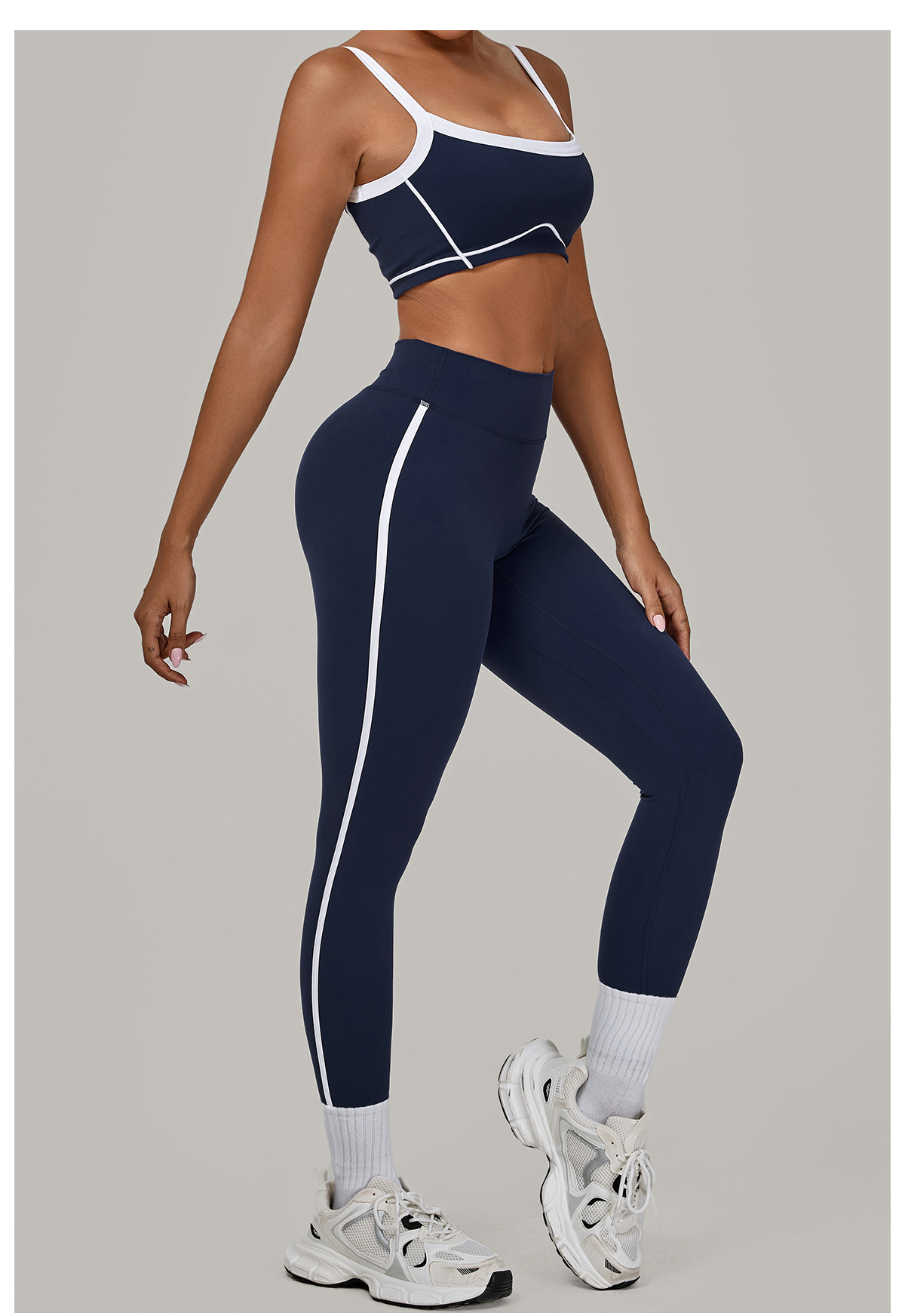 Custom Logo Activewear Bra High Waist Pants Yoga Gym 2 PCs Sets FGB1194 4601