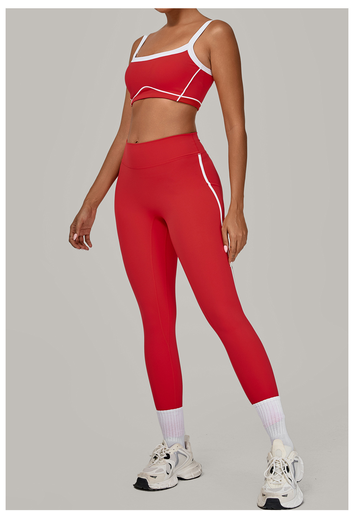 Custom Logo Activewear Bra High Waist Pants Yoga Gym 2 PCs Sets FGB1194 4601