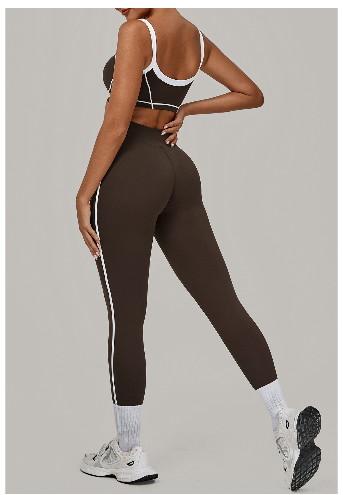 Custom Logo Activewear Bra High Waist Pants Yoga Gym 2 PCs Sets FGB1194 4601