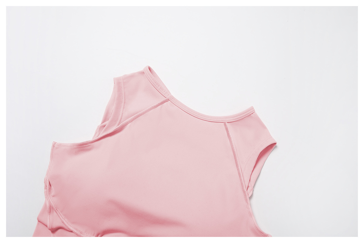 Women's Round Neck Summer Sports Bodysuit Yoga Clothes with Back Hollow Out Mat Sports Suit FGBELT9320