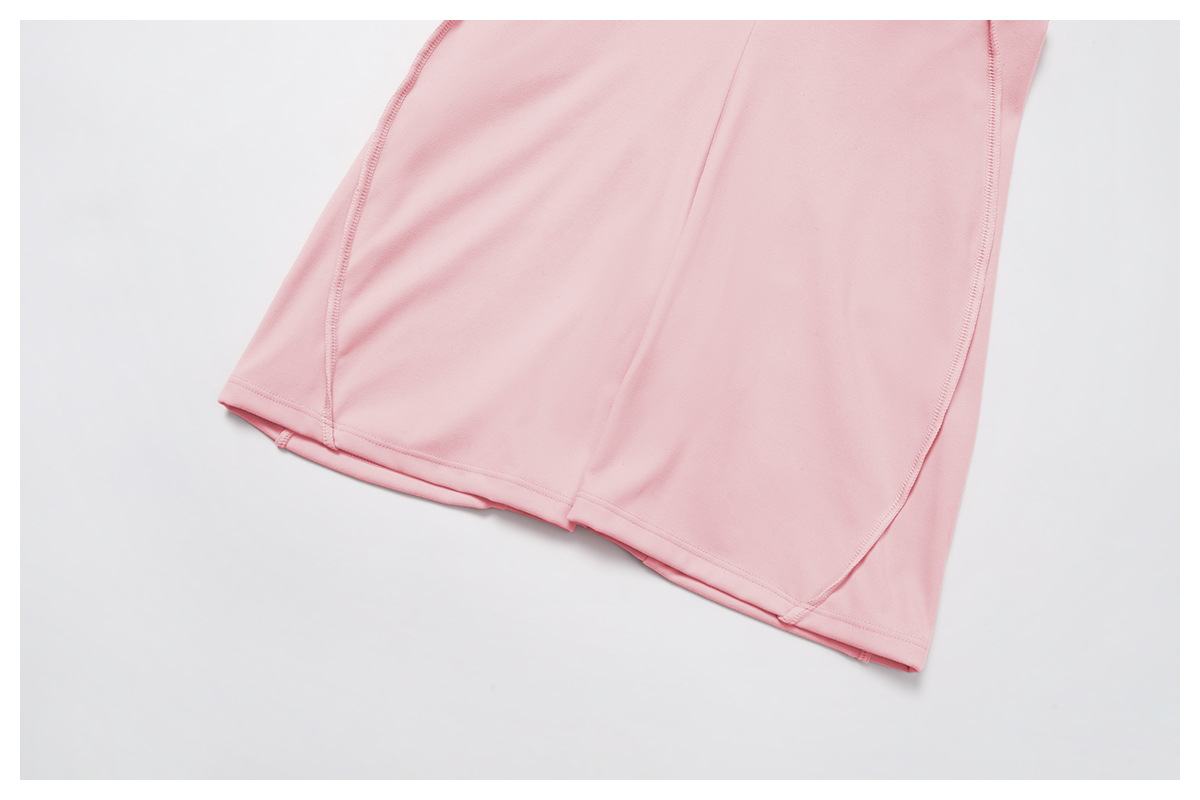 Women's Round Neck Summer Sports Bodysuit Yoga Clothes with Back Hollow Out Mat Sports Suit FGBELT9320