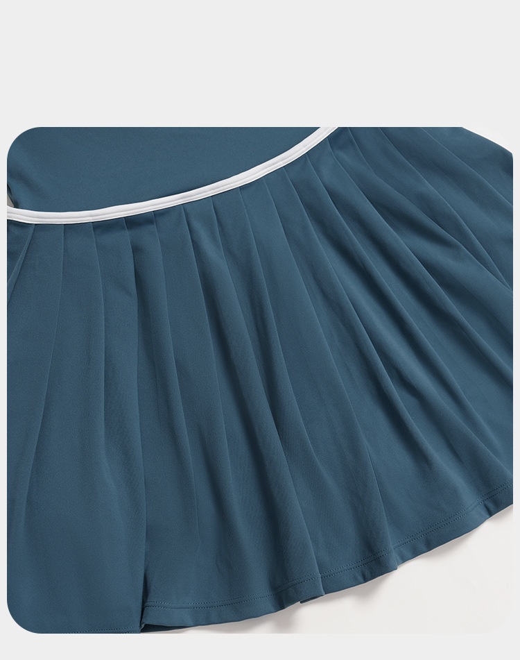 Women's  Pleated Sports Vest Tennis Dress Yoga Fitness Tennis Skirts FGBELT3092