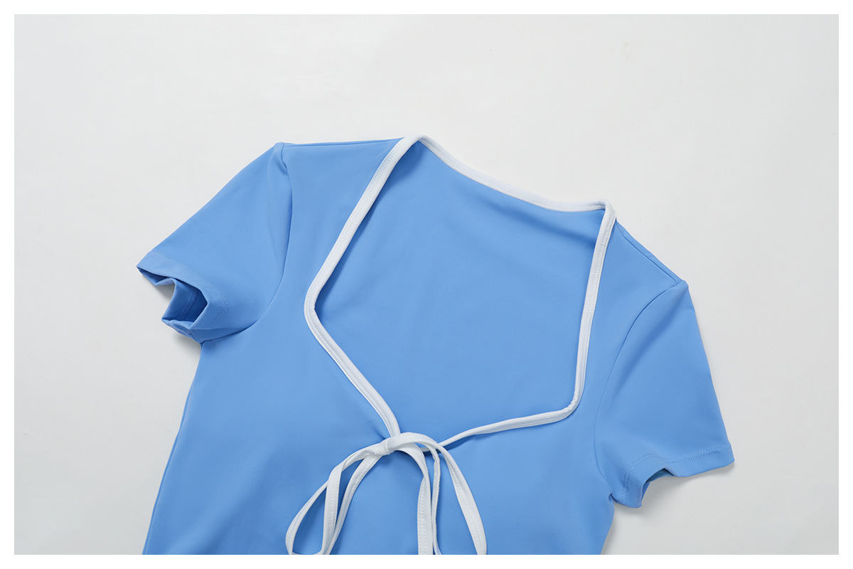 Women's Tennis Clothing Bright Color Fitness Golf Shirt V-neck Design yoga set FGBEDX2017