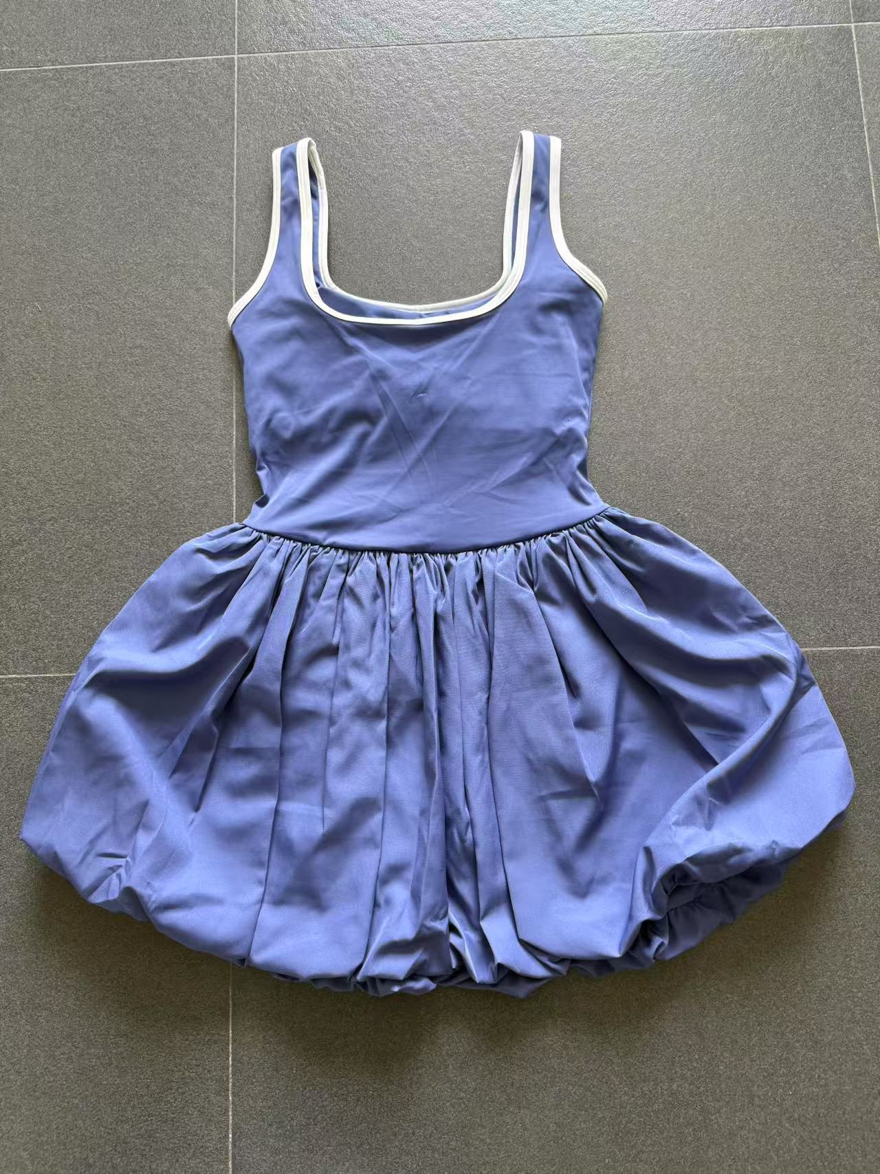 Women's Summer Sleeveless Yoga Dress Tight Sports Dress Form-fitting Tennis Skirts FGB63370