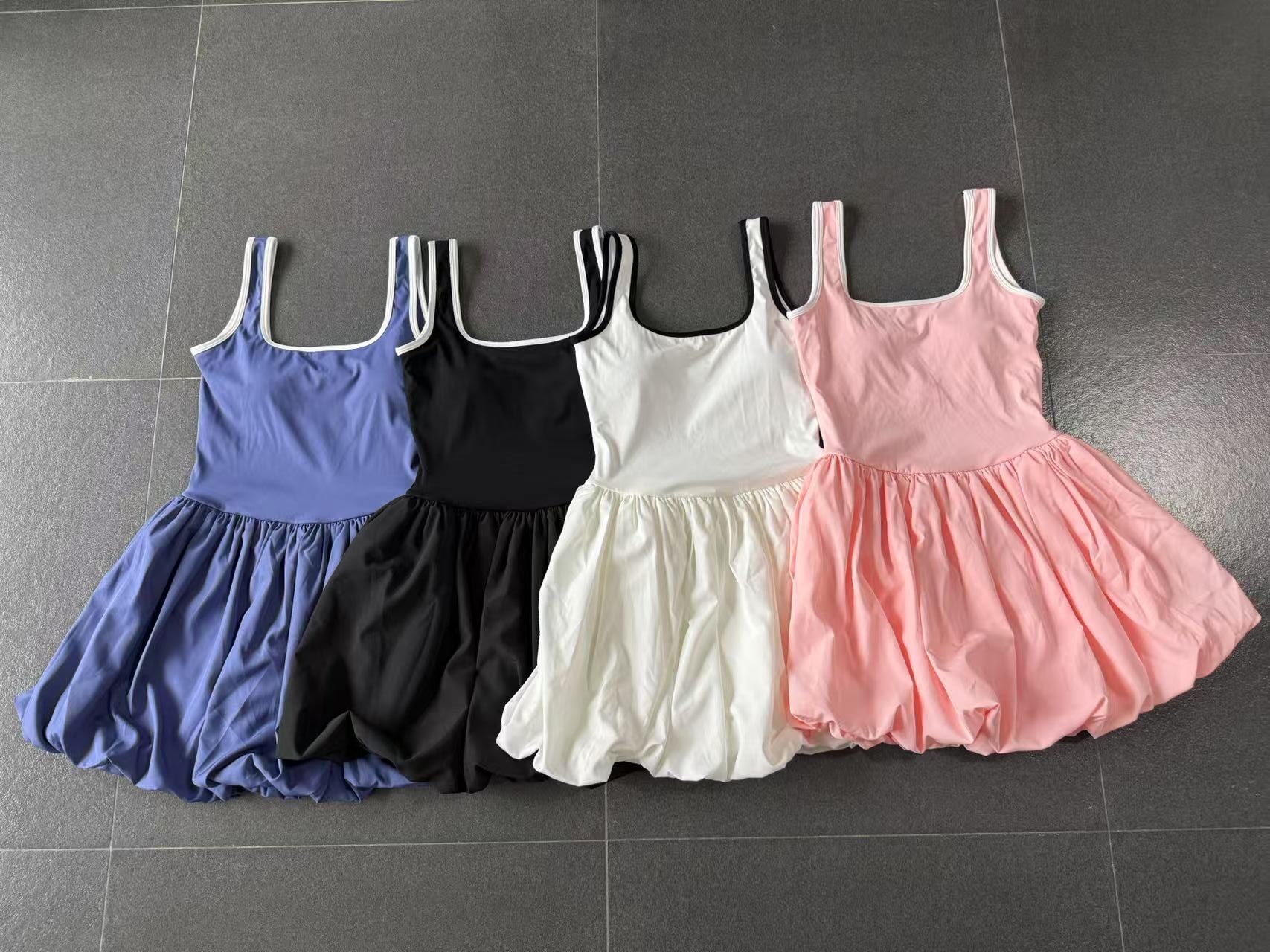 Women's Summer Sleeveless Yoga Dress Tight Sports Dress Form-fitting Tennis Skirts FGB63370