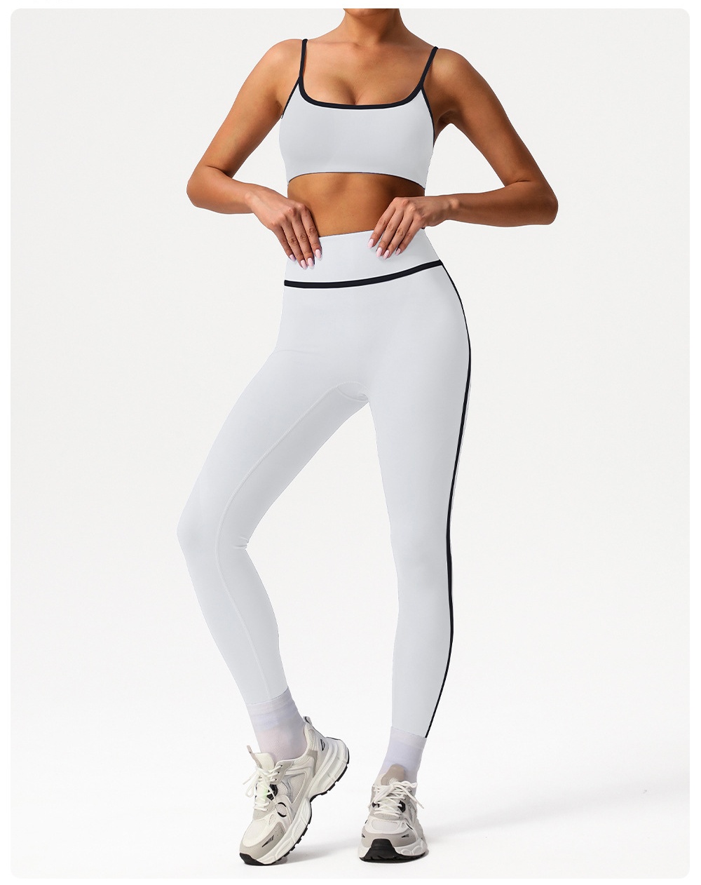 Custom Women Workout Fitness 2PCS Leggings Suit Hip Line Design Sportswear Gym Fitness Sets FGBSM2393