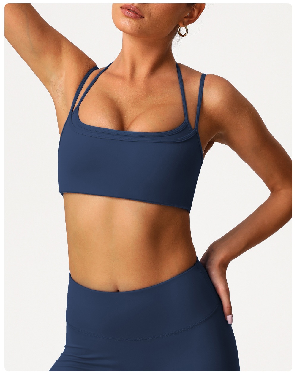 Double-layer Style Halter-neck Back Gym Fitness Yoga Bra Fitness Adjustable Yoga Sports Bra FGBSM9000