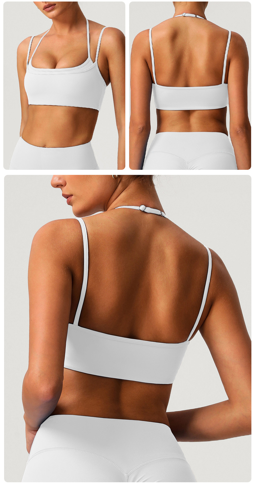 Double-layer Style Halter-neck Back Gym Fitness Yoga Bra Fitness Adjustable Yoga Sports Bra FGBSM9000
