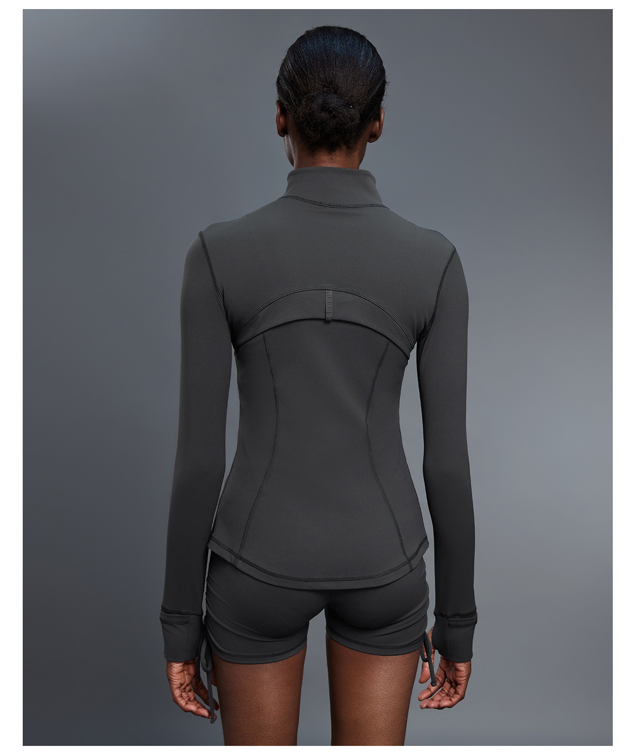 Women's Gym  Zip up Stand Collar Zip-Up Yoga Sleeve Sports Jacket FGBD25151