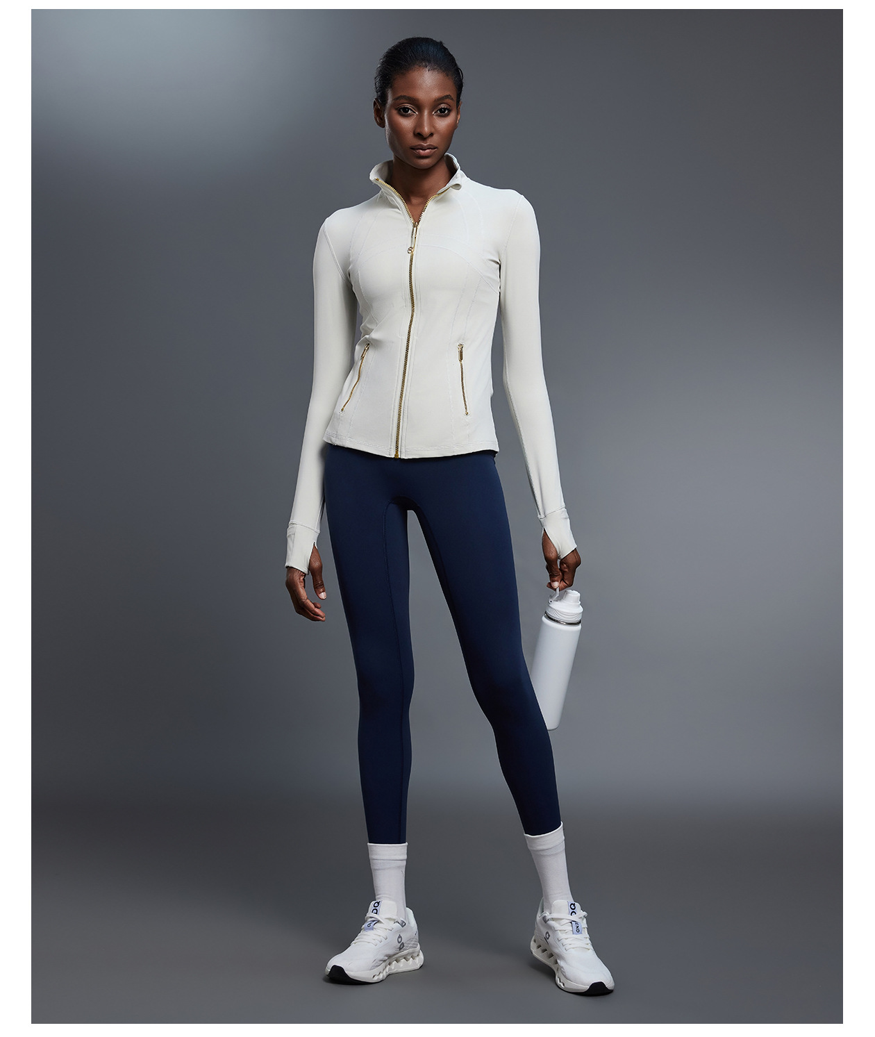 Women's Gym  Zip up Stand Collar Zip-Up Yoga Sleeve Sports Jacket FGBD25151
