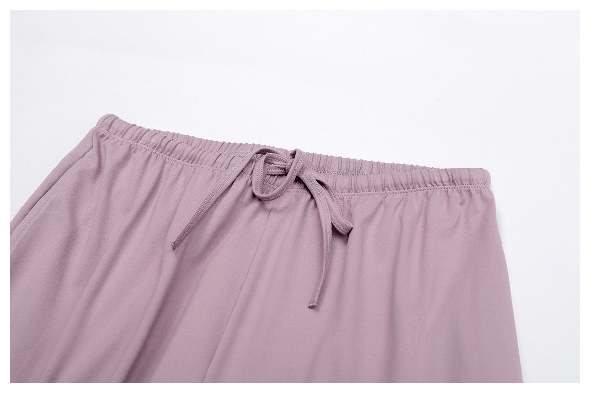 Sports Yoga Set Solid Vest Bell-bottom Pant Drawstring Two-Piece Women's Yoga Set FGBTZ3058