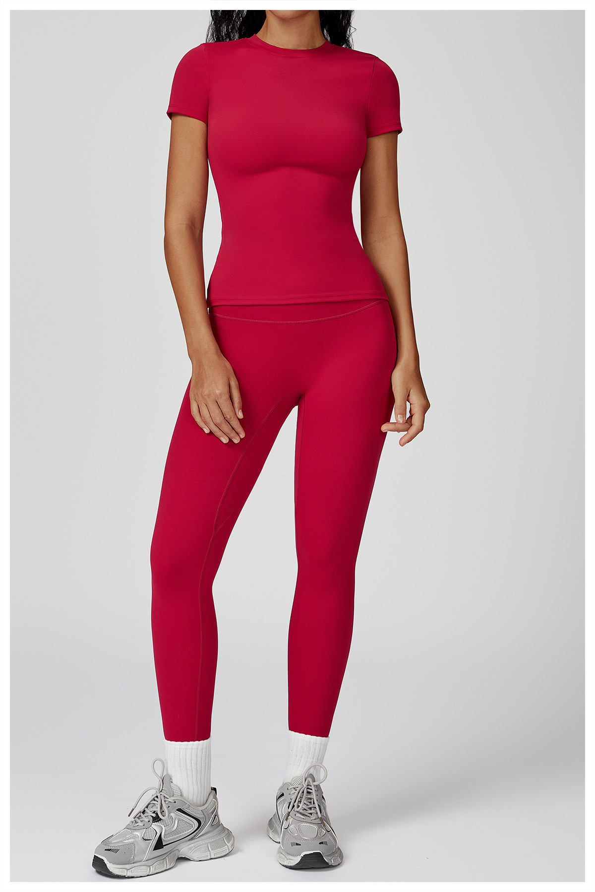 Women's Sports Solid Color Fitness Suit Yoga Sports Set FGBTZ8455