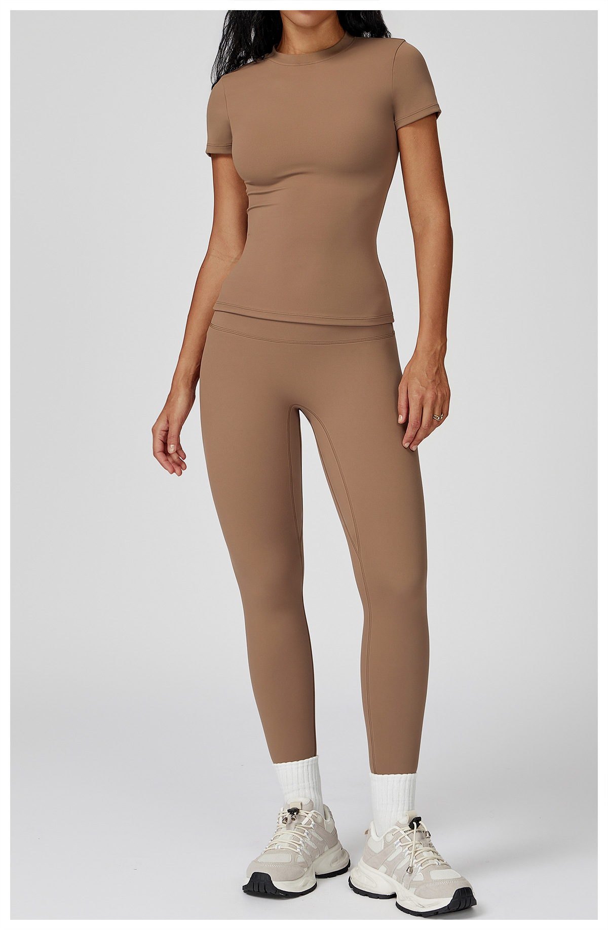Women's Sports Solid Color Fitness Suit Yoga Sports Set FGBTZ8455