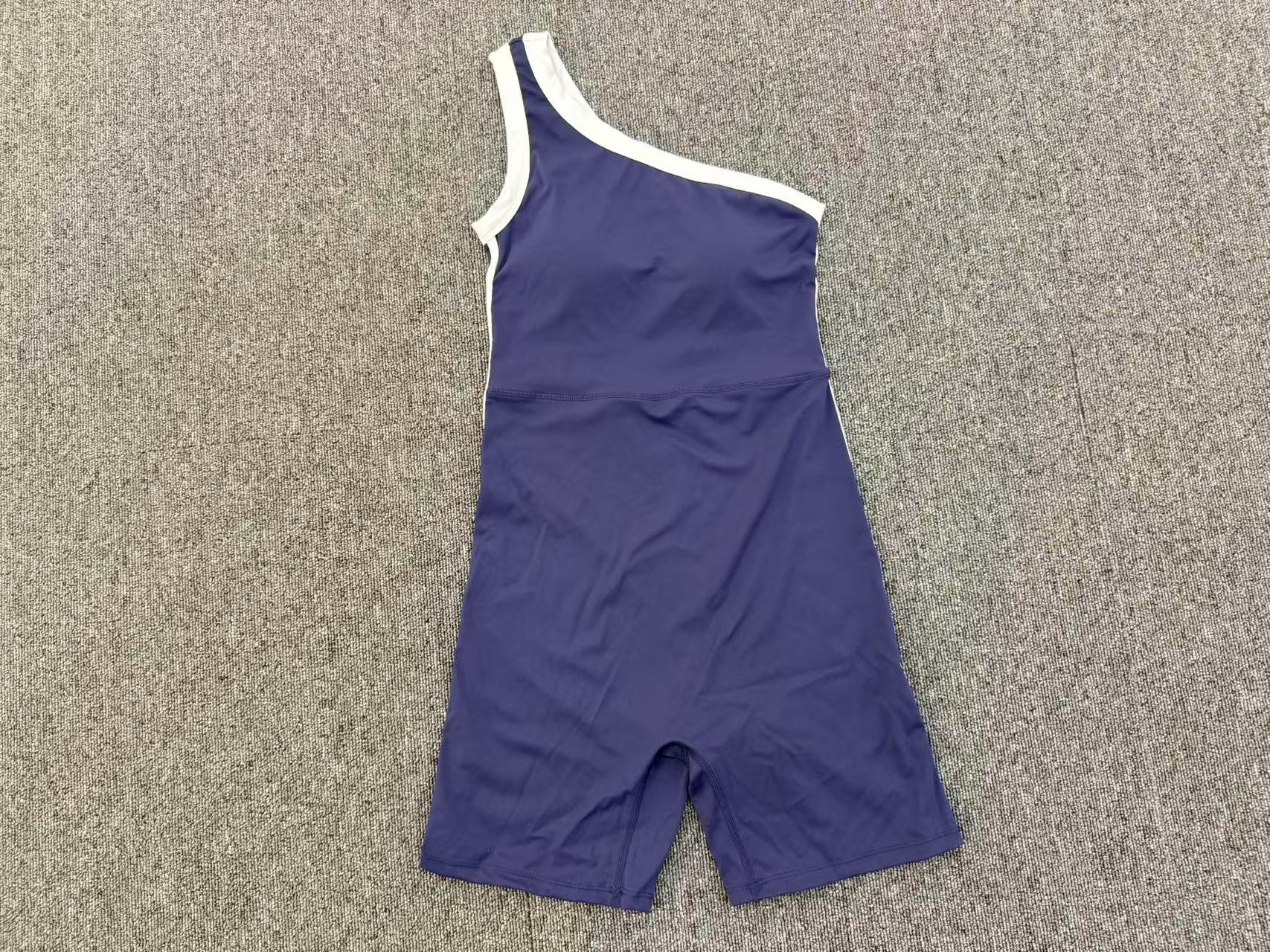 Women's  Yoga Jumpsuit Sloping Shoulder Naked Feel Butt-lifting Tight Fitness Workout Gym Running Stretchy Jumpsuit